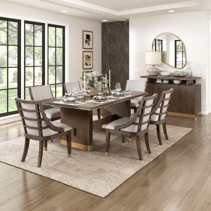 Griffin Collection Dining Set Brown & Gold