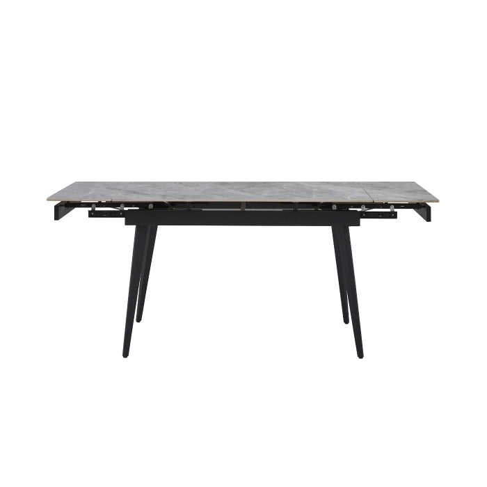 MAZ Colette Sintered Stone Extending Dining Table with open extension, showcasing sleek design and durable surface.