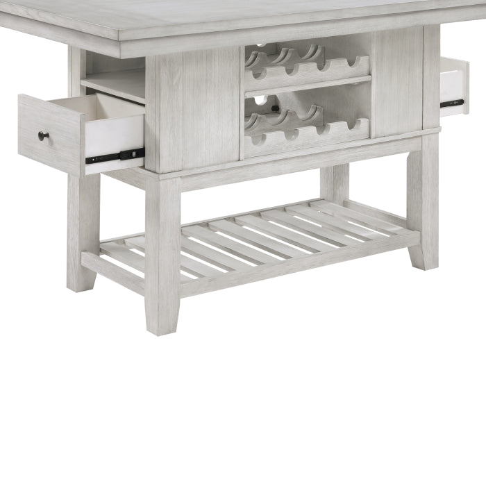 MAZ Mason Collection light grey 6-piece counter height dining set with table and chairs, modern kitchen furniture.