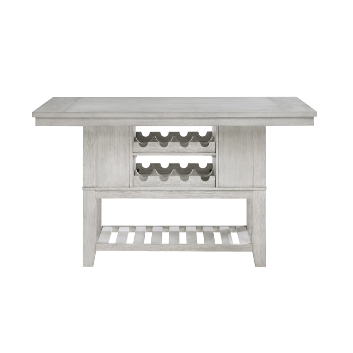 MAZ Mason Collection 6-piece light grey counter height dining set with a table and matching chairs, modern and stylish for casual dining.