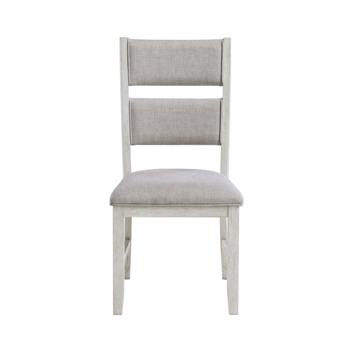 Light grey MAZ Mason Collection 7-piece dining room set with modern chairs, shown from the front without background.
