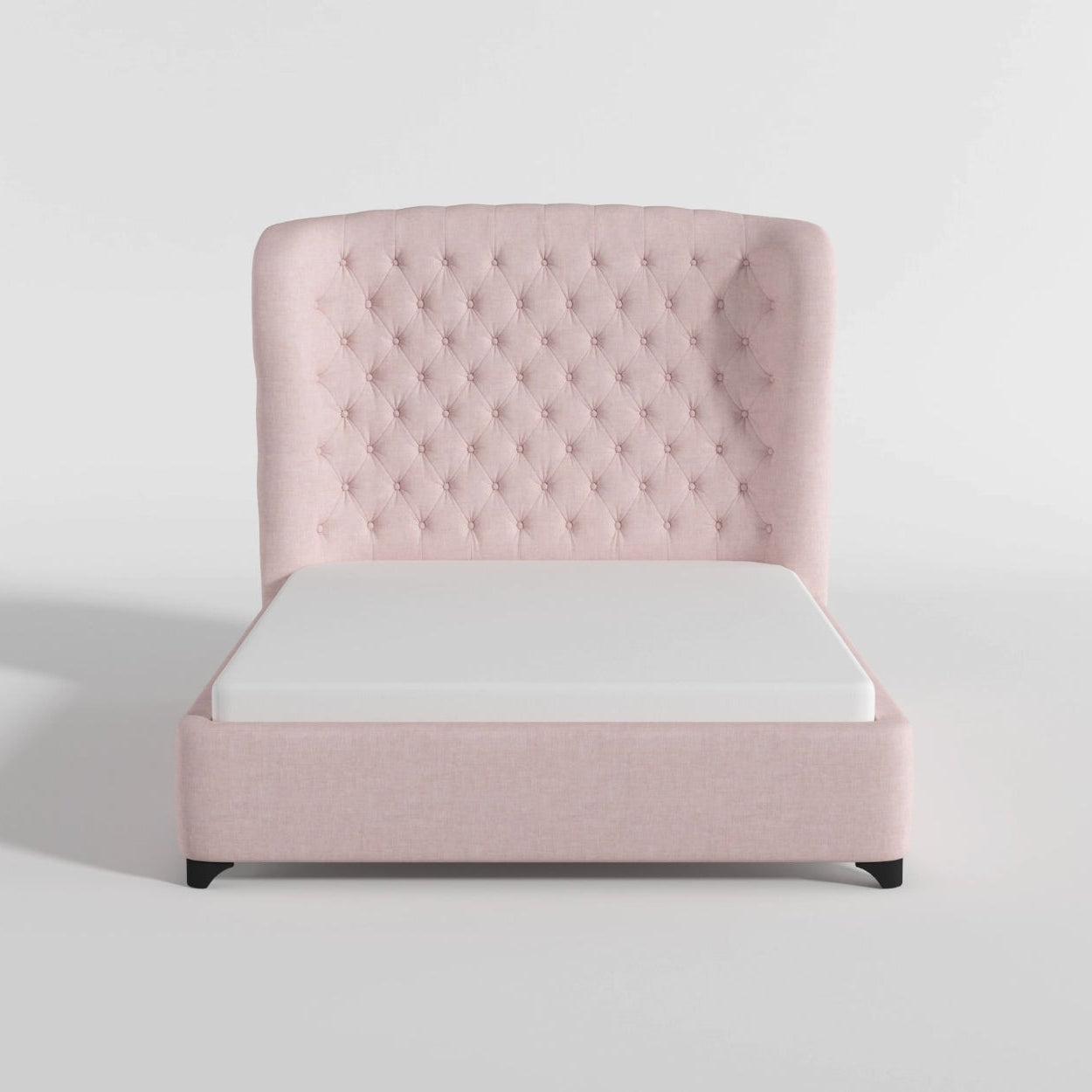 Pink Cameo Collection bed by M.A.F with a plush upholstered headboard and elegant design for a stylish bedroom.