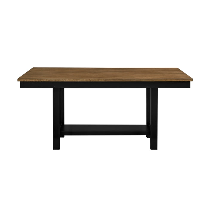 MAZ Tyler rectangular dining table with shelf base, showcasing a modern wood finish and sturdy design, ideal for dining rooms.