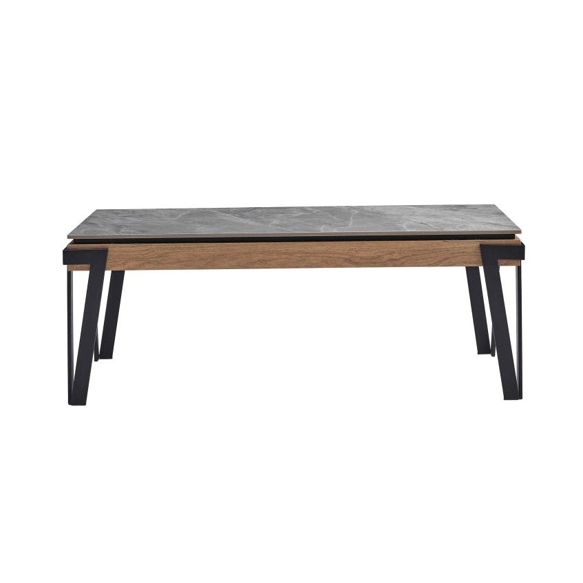 MAZ Dawn Collection Coffee and End Table Set featuring modern wooden tables with sleek design and natural finish.