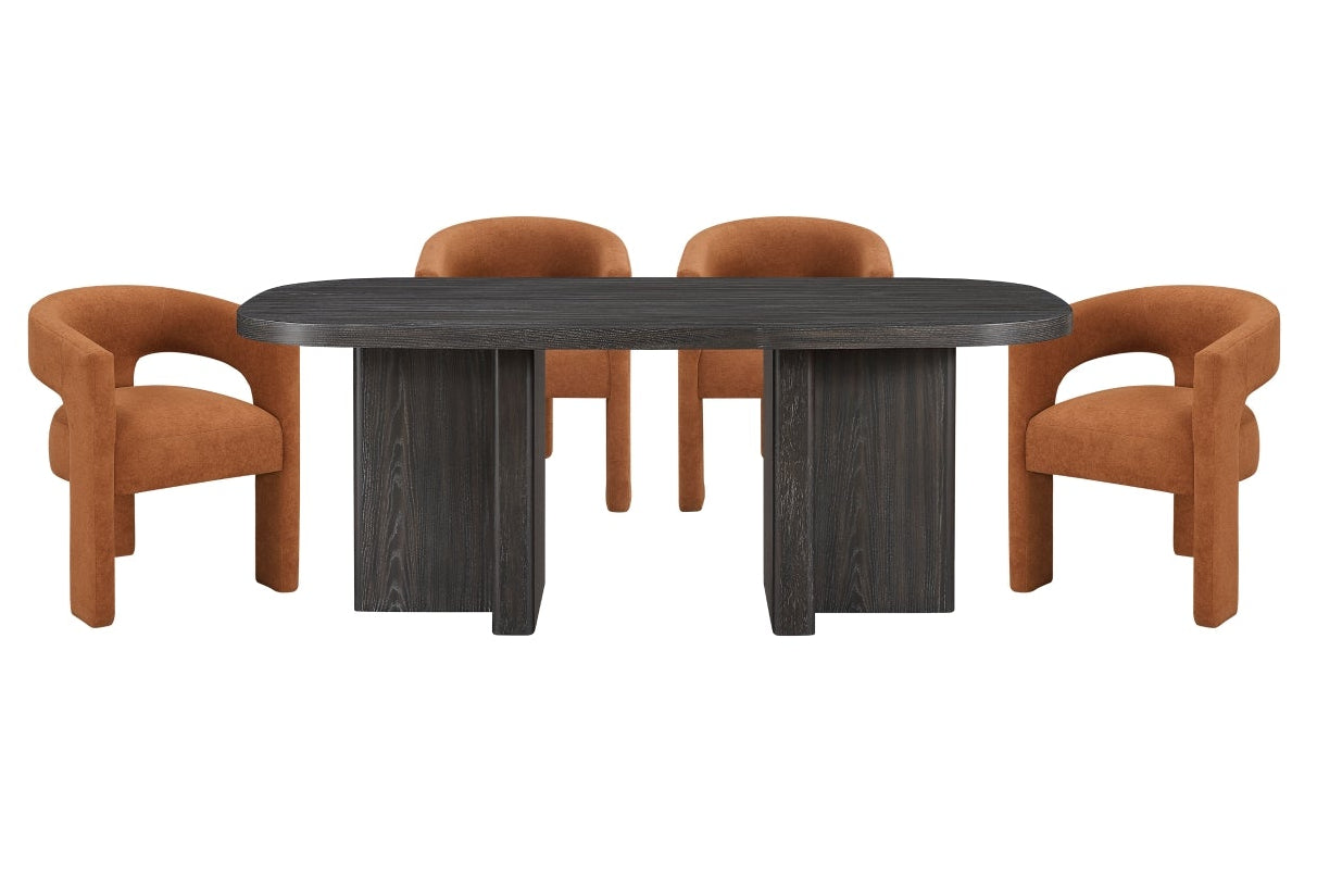 Marais Collection Dining Table Set in Orange | CastleUp Experience Centre Online Furniture