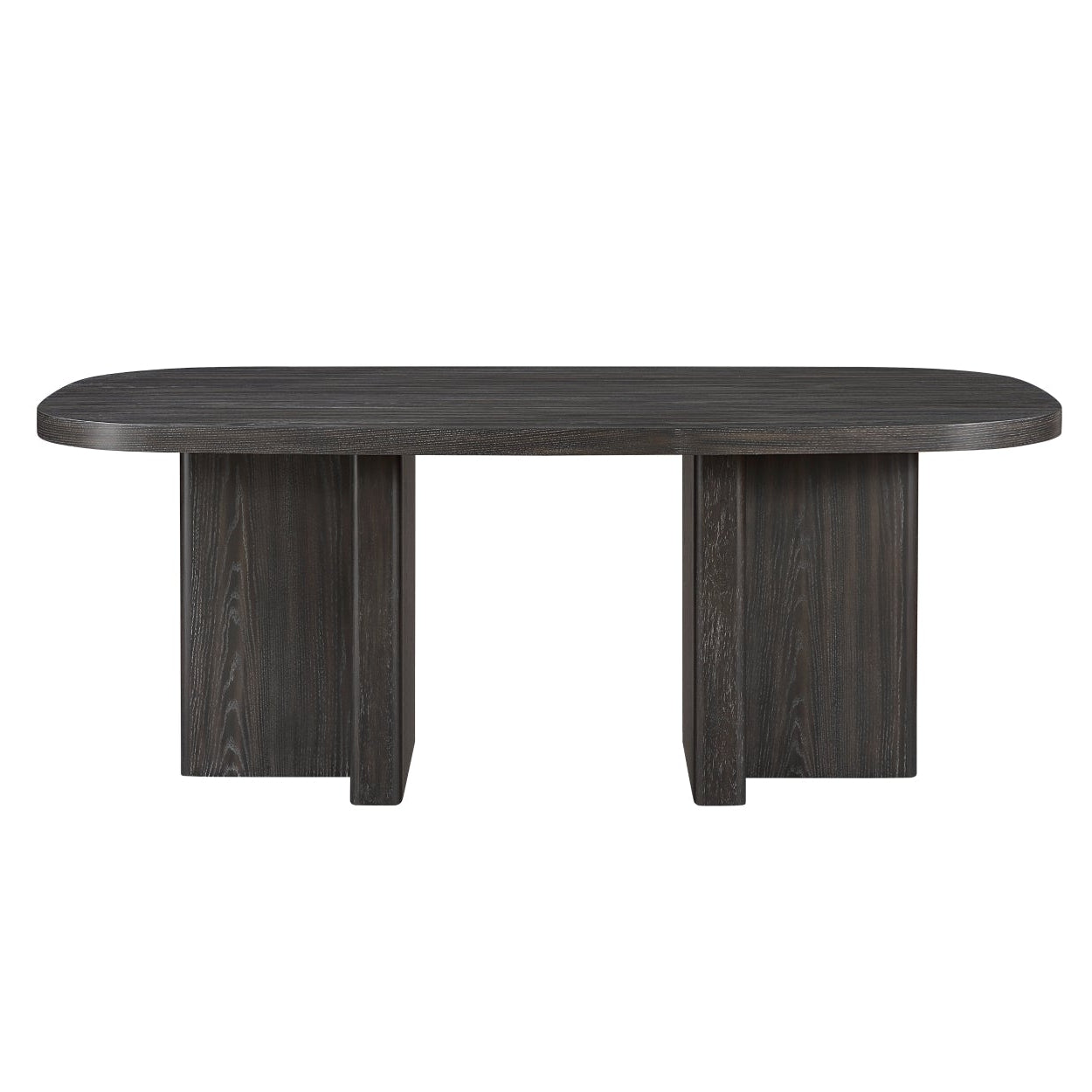MAZ Marais Collection dining table set in light grey with matching chairs, modern dining room furniture, no background.