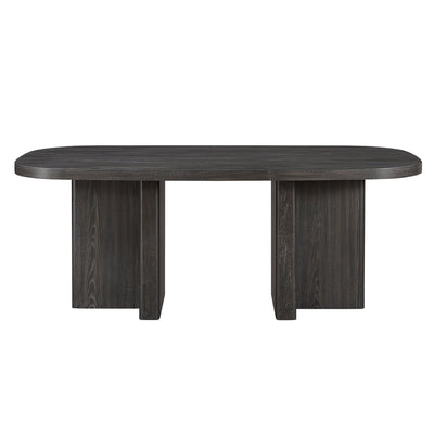 MAZ Marais Collection dining table set in light grey with matching chairs, modern dining room furniture, no background.