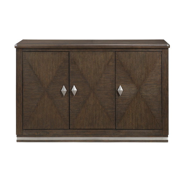 MAZ Clara Collection dining room server with multiple drawers and cabinets, showcasing a sleek wooden finish.