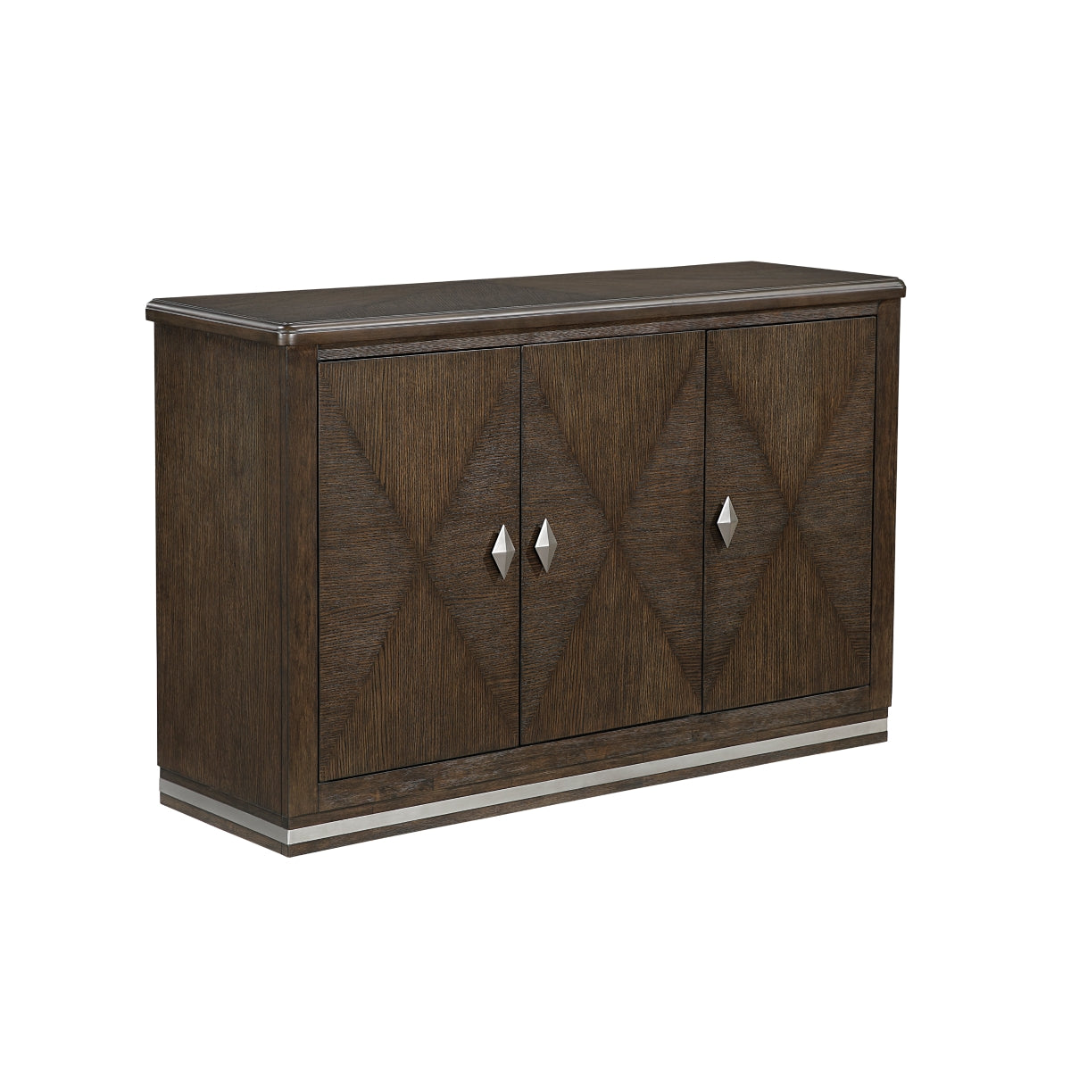 MAZ Clara Collection dining room server with side compartments and elegant wood finish, showcasing its functional and stylish design.