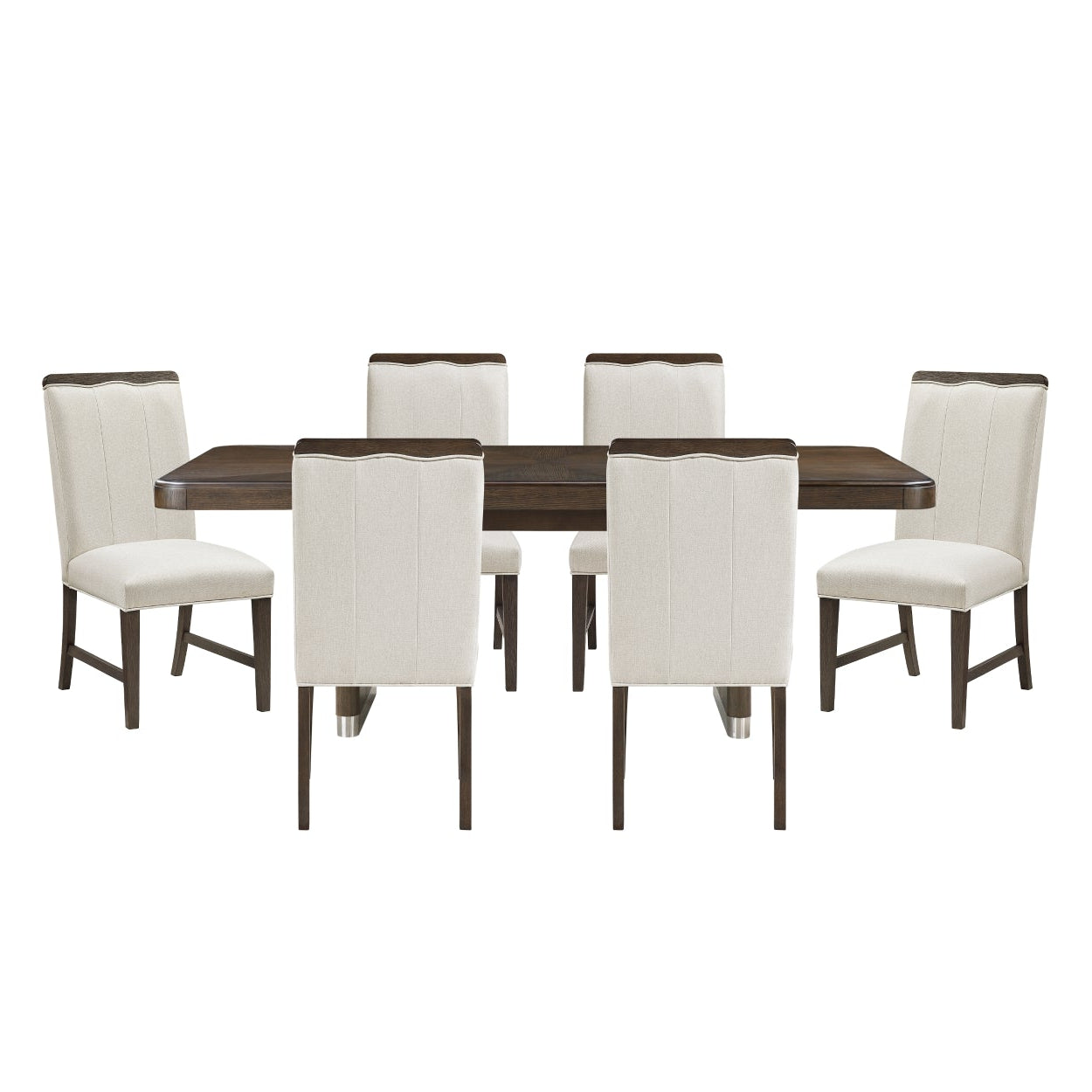 MAZ Clara Collection dining room set with wooden table and matching chairs, elegant and modern furniture for dining space