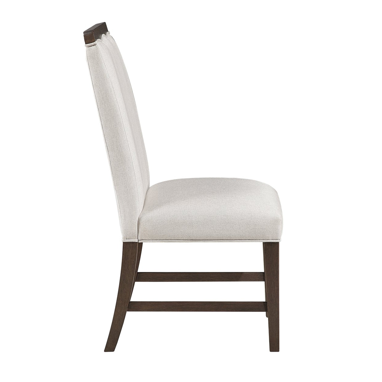 Set of two MAZ Clara beige side dining chairs with sleek modern design and wooden legs.