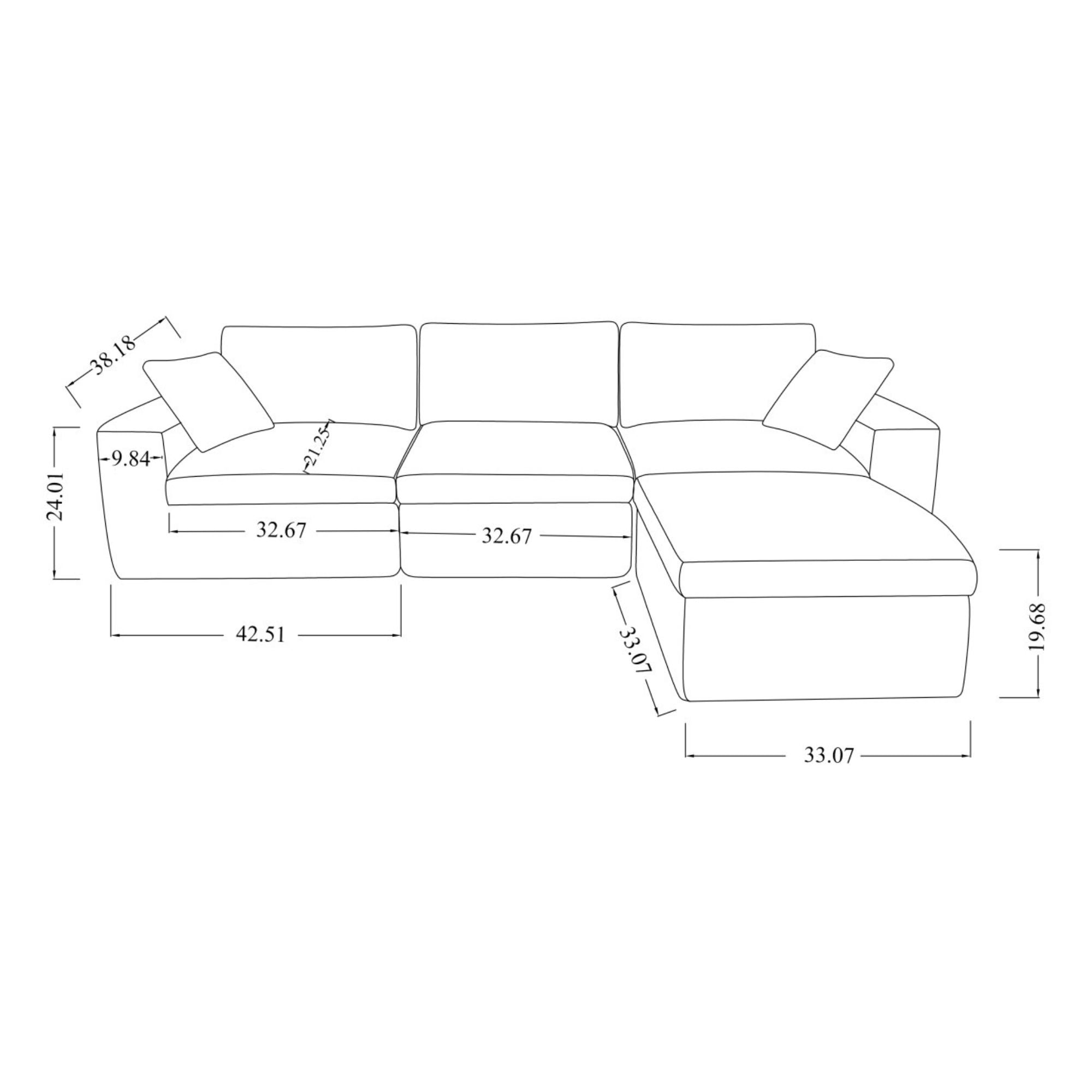 Compression Sectional in Beige 613111