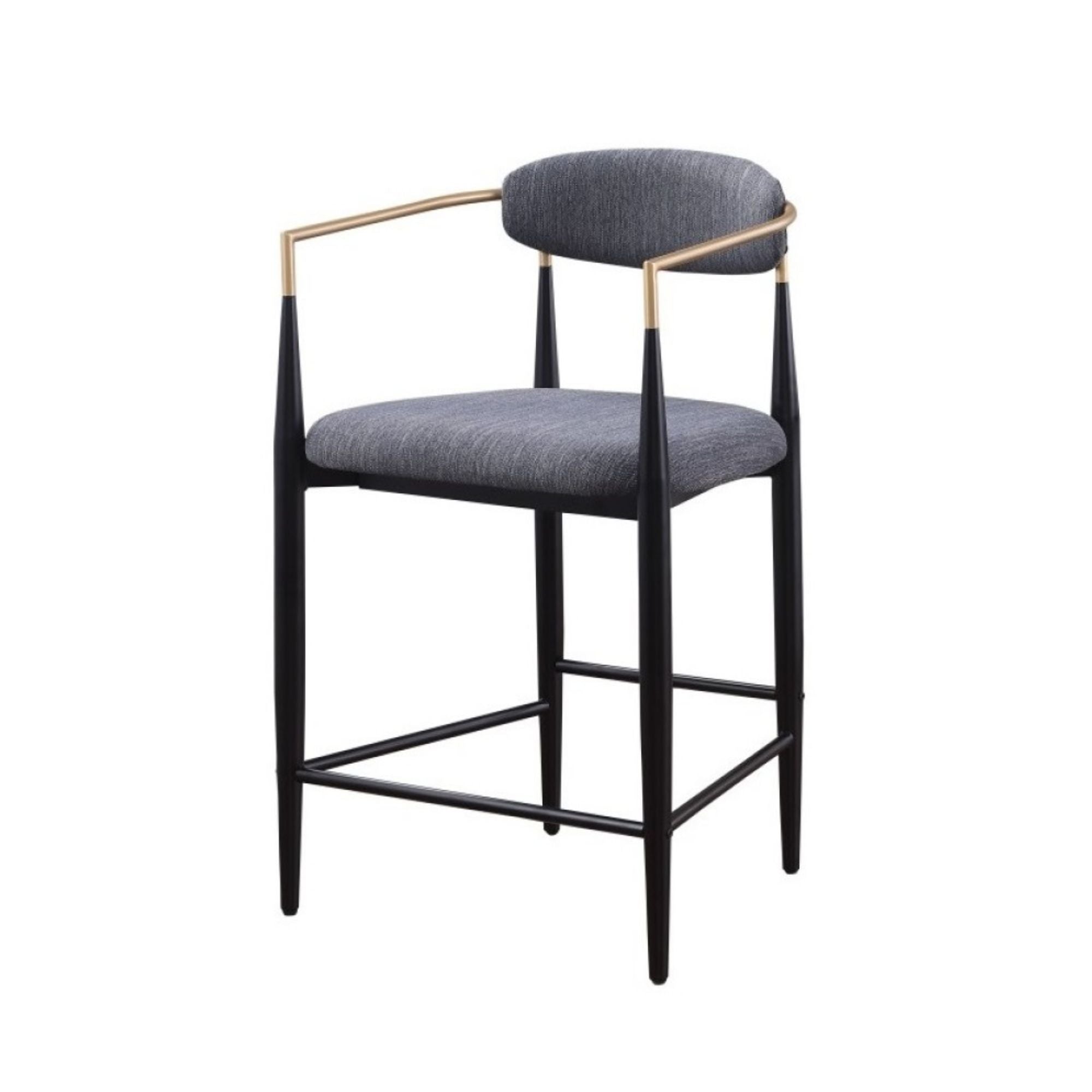 Set of two Brassex Mykos grey counter bar stools with modern design and padded seats for comfortable seating.