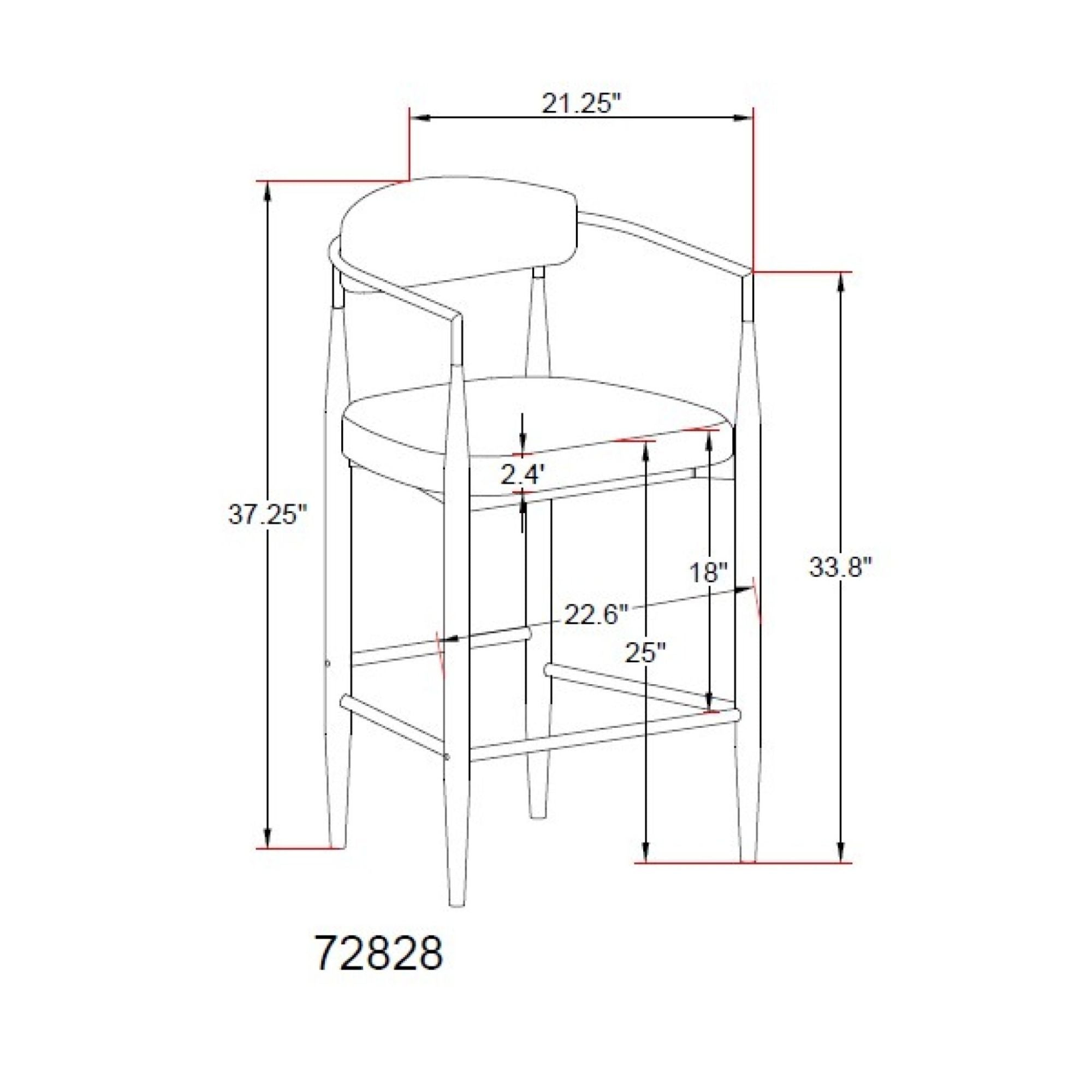 Set of two Brassex Mykos grey arm counter bar stools with sleek design and cushioned seats, ideal for kitchen or bar area.