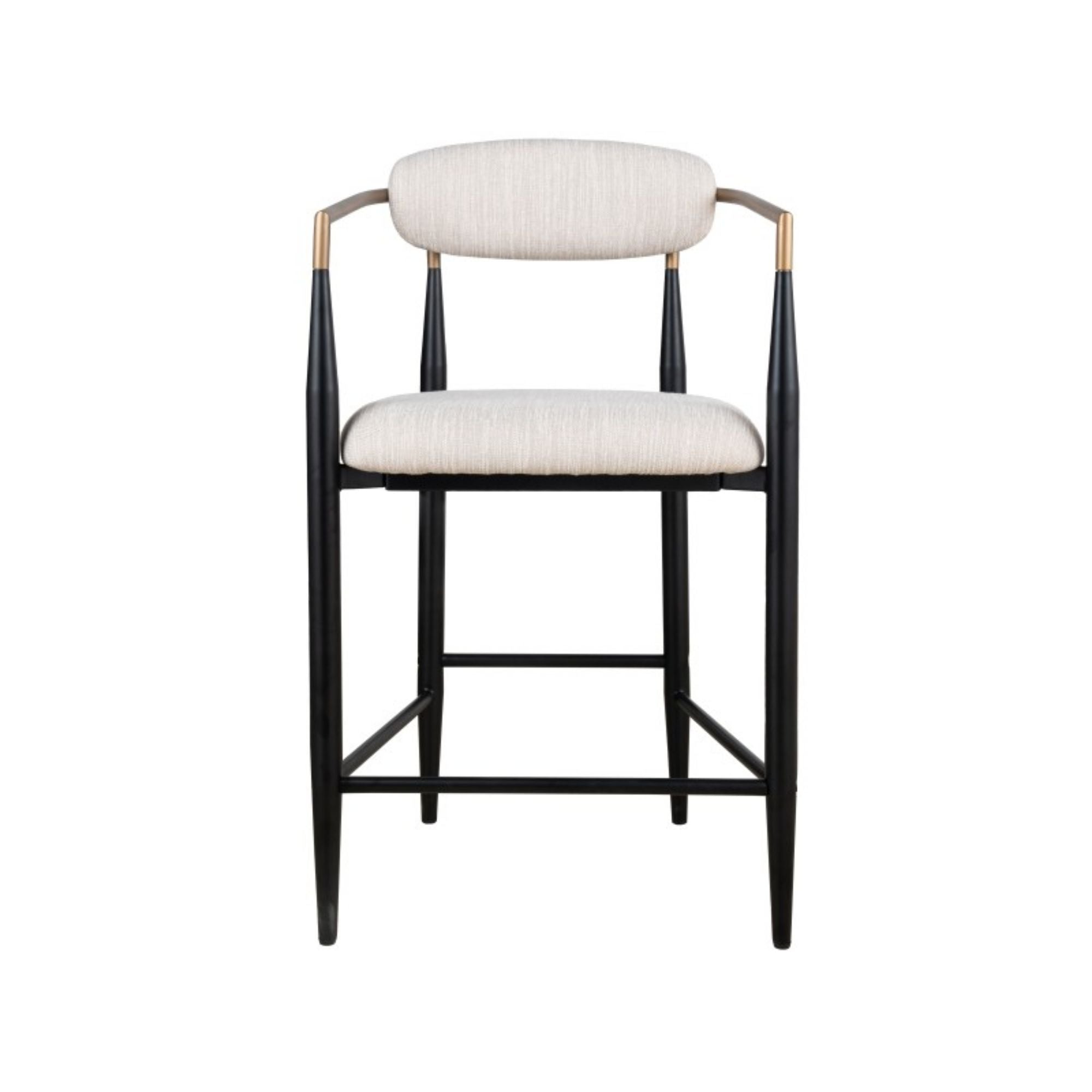 Set of two Brassex Mykos white counter bar stools with sleek design and cushioned seats for home or bar seating.