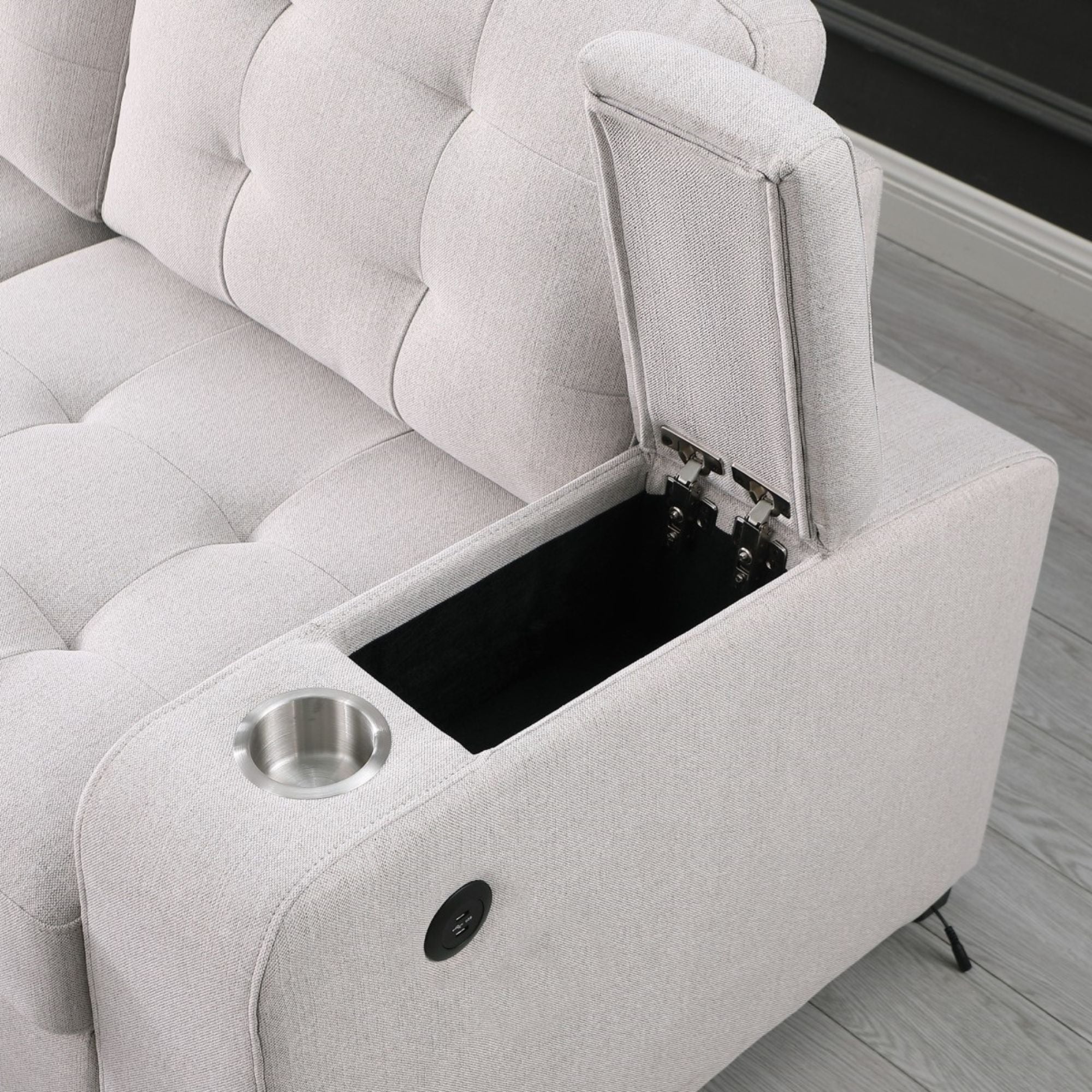 Lennox Sectional Sleeper in Beige | CastleUp Experience Centre