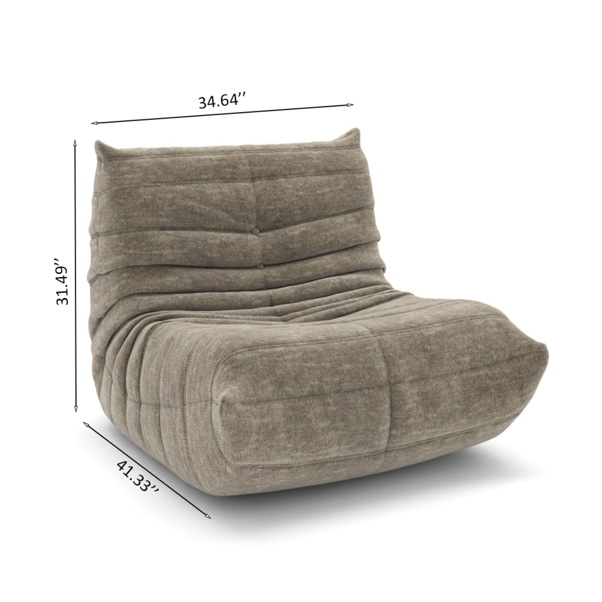 Armless Chair in Taupe 40712