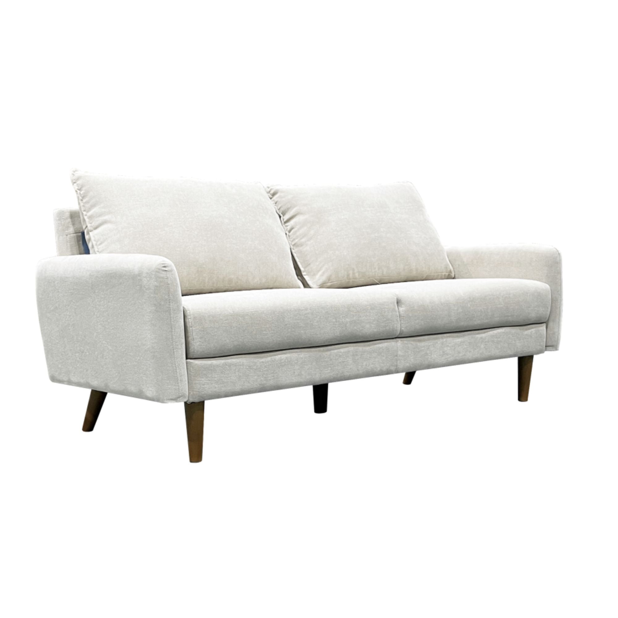 Brassex Ellison Seater Sofa in light grey fabric, modern design with cushioned armrests and sleek upholstery.
