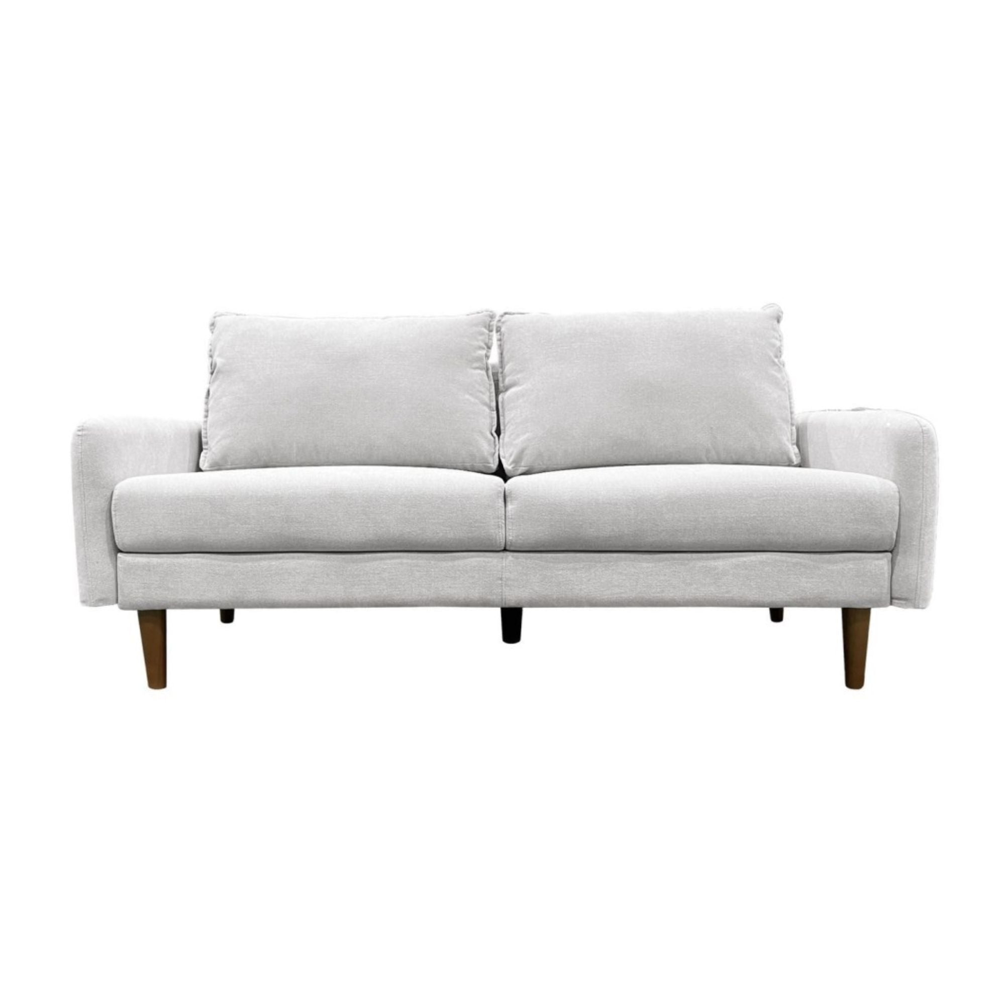 Brassex Ellison Seater Sofa in light grey fabric, showing a modern, cushioned sofa with armrests and a sleek design.