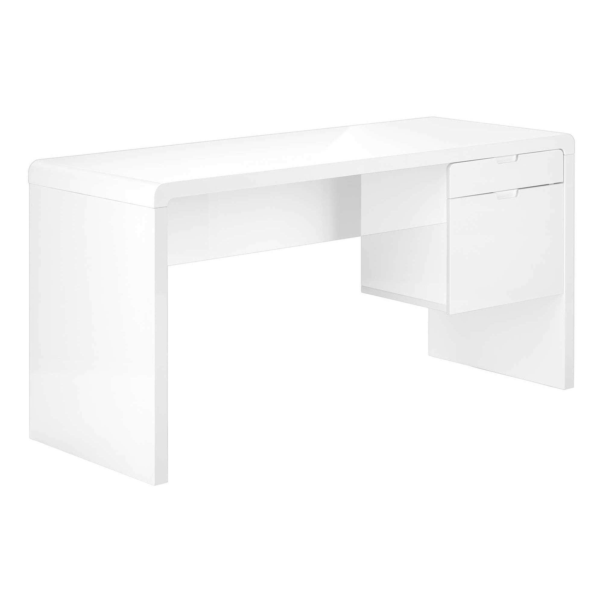 White Zenith 60-inch Monarch Specialties office computer desk with clean modern design and spacious work surface.