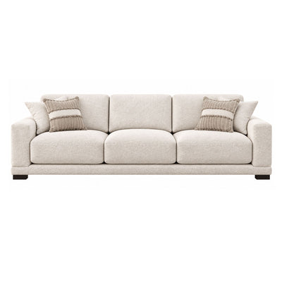 Canadian-made Talia sofa set in light brown with plush cushions, designed by Sofa by Fancy for stylish living room seating.