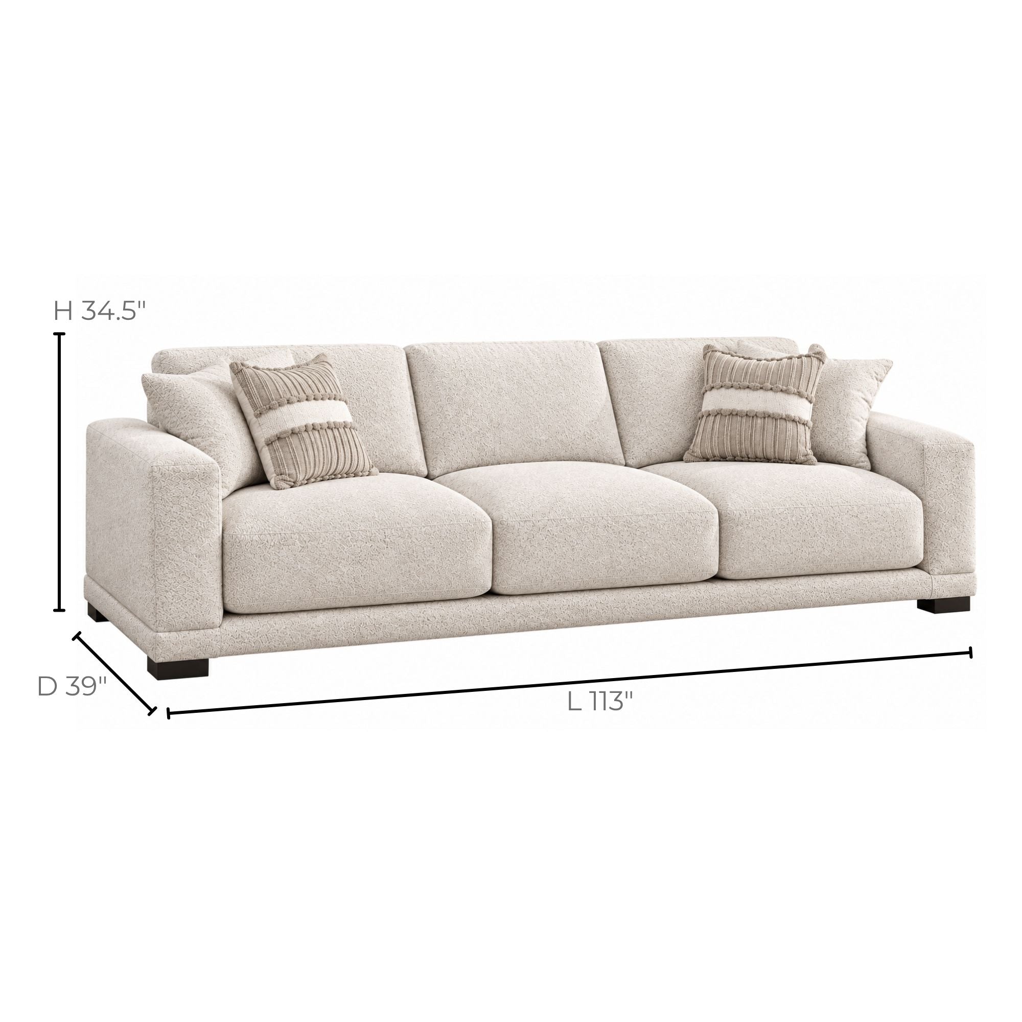 Canadian-made Talia sofa set in light brown by Sofa by Fancy, showing plush cushions and modern design in a living room setting.