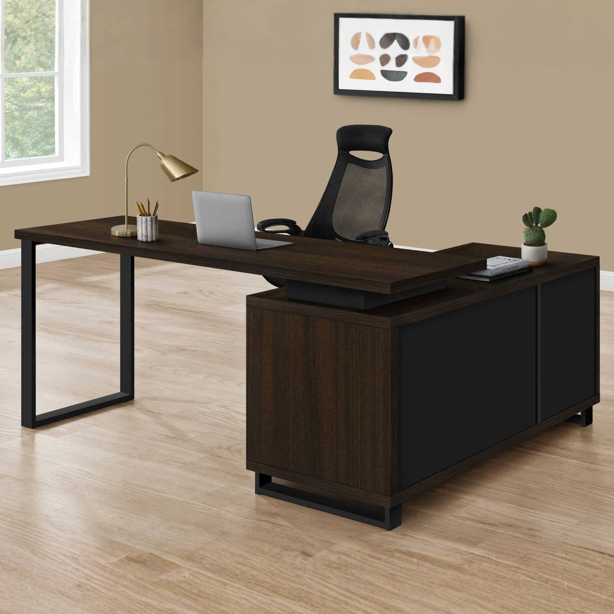 Nexora 72-inch Espresso office desk by Monarch Specialties with spacious surface and modern design for workspace.