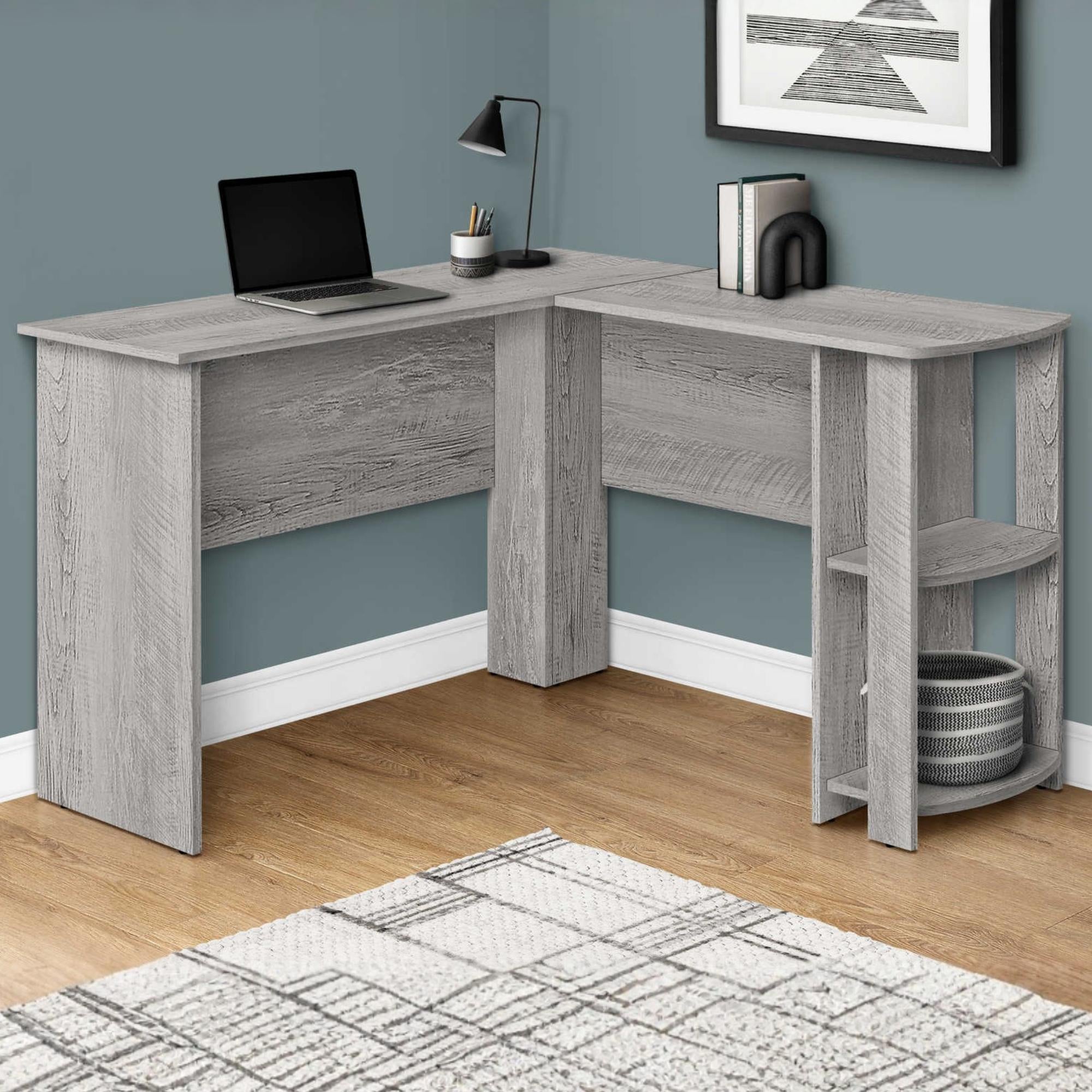 Monarch Specialties Corex Office Computer Desk with sleek wood finish and spacious work surface.