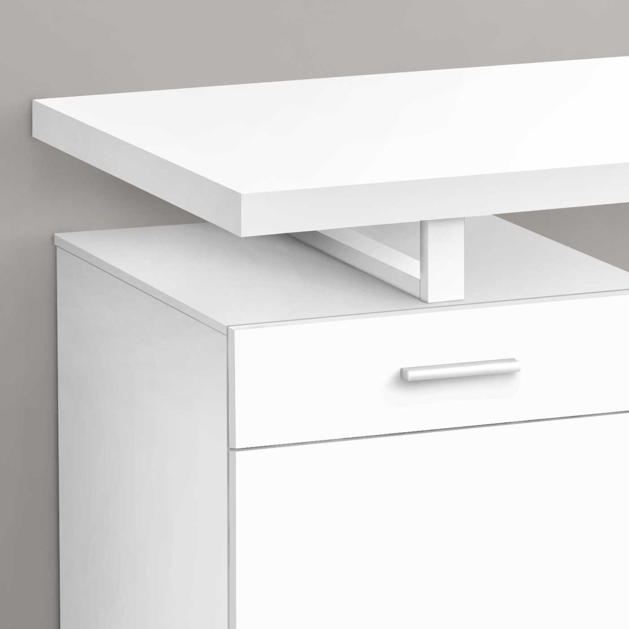 White Nexor 48-inch computer office desk by Monarch Specialties with a sleek, modern design and spacious work surface.