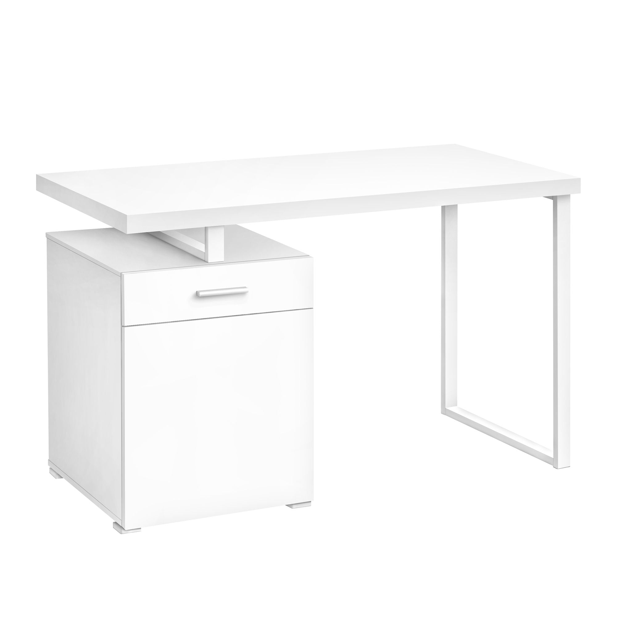 White Nexor 48-inch office computer desk by Monarch Specialties with a sleek, modern design and spacious work surface.