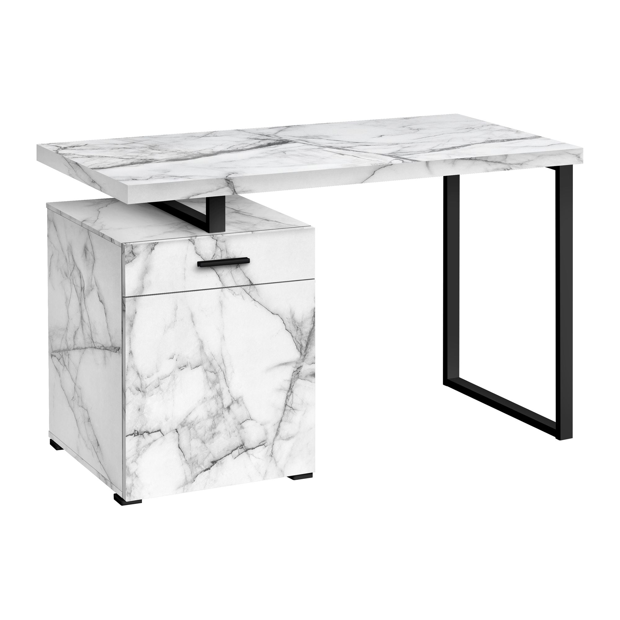 Monarch Specialties Nexor 48-inch marble top office computer desk with sleek modern design and sturdy metal frame.