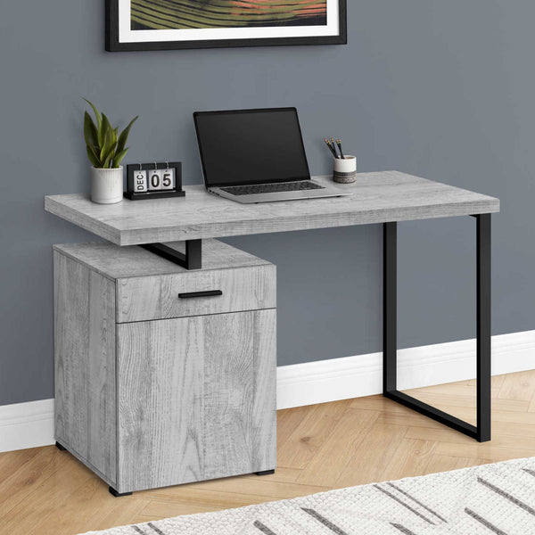 Gray Nexor 48-inch office computer desk by Monarch Specialties with a spacious work surface and modern design.