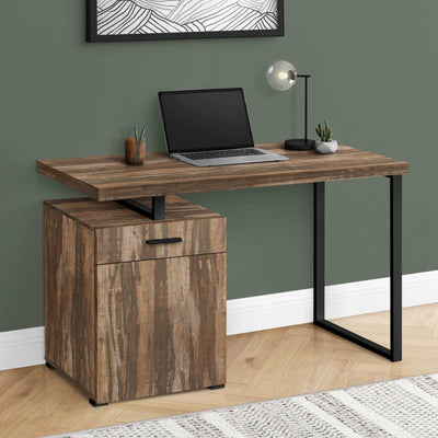 Brown Nexor 48-inch office desk by Monarch Specialties with a sleek, spacious computer workspace and modern design.