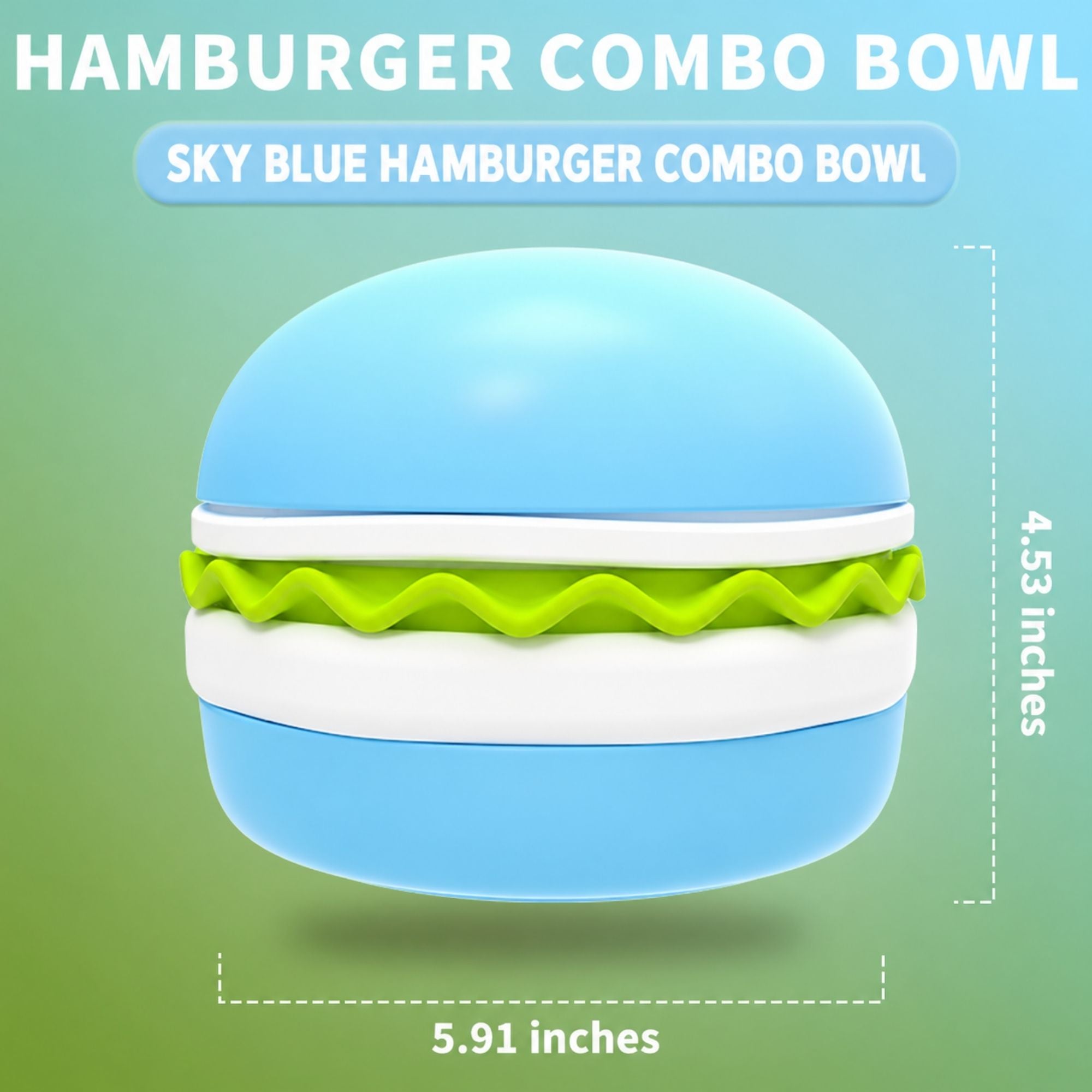 Light blue Superdesign hamburger-shaped slow feeder pet bowl by CastleUp Experience Centre