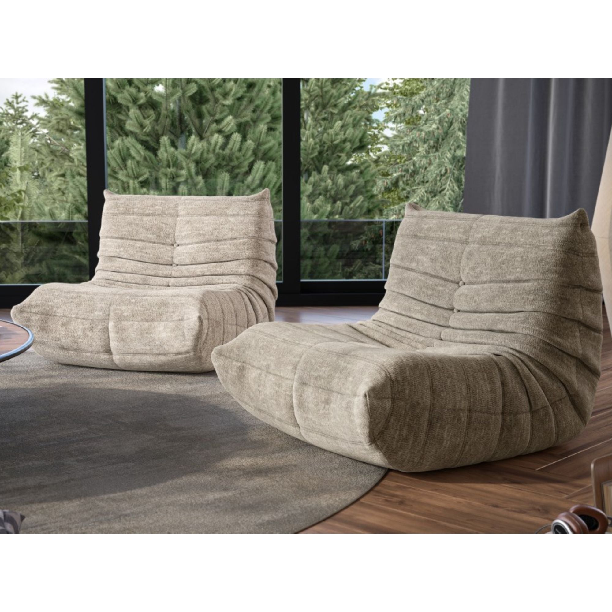 Armless Chair in Taupe 40712