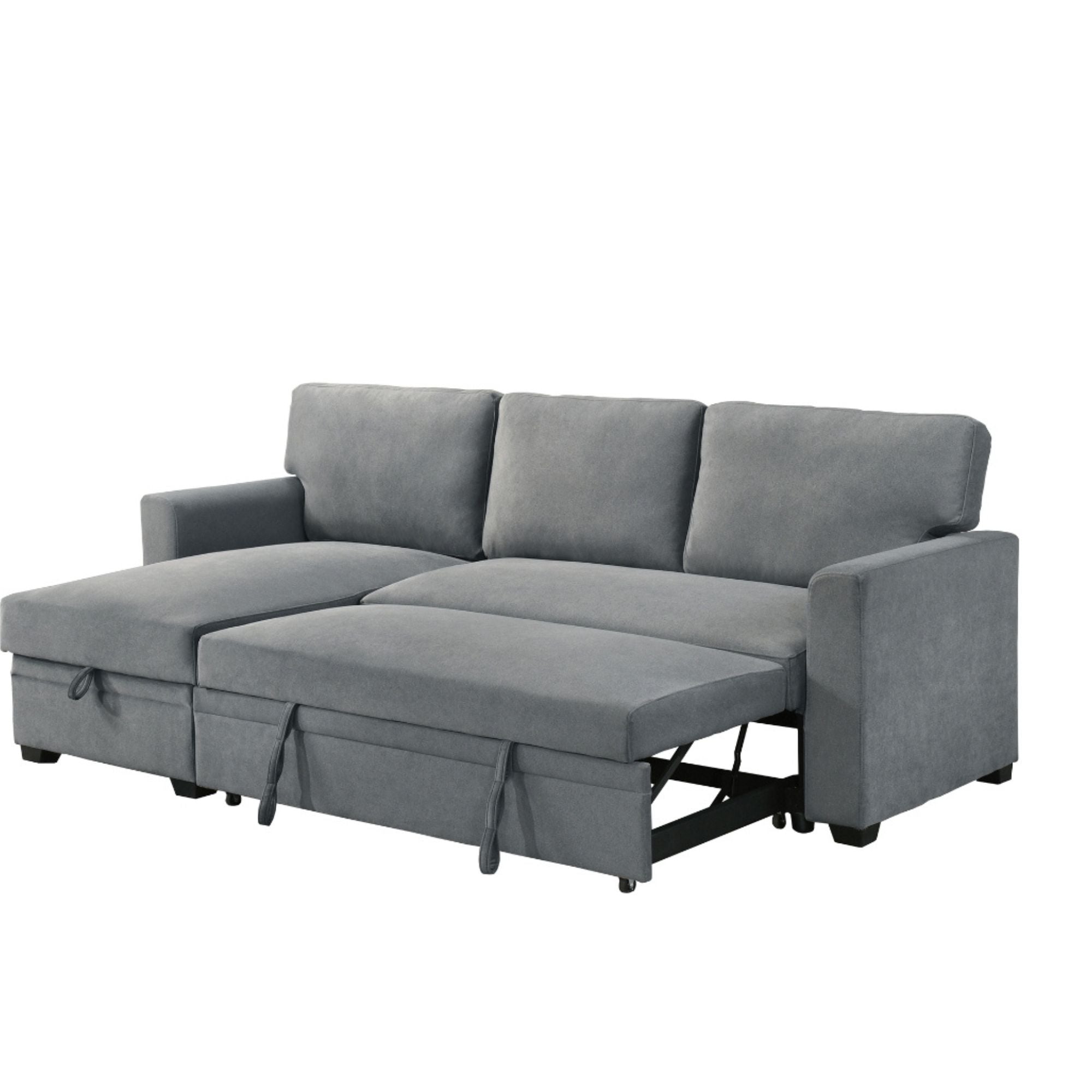 Ariadne 2-piece grey sectional sofa by MAZ, showing plush fabric cushions and modern design in a living room setting.