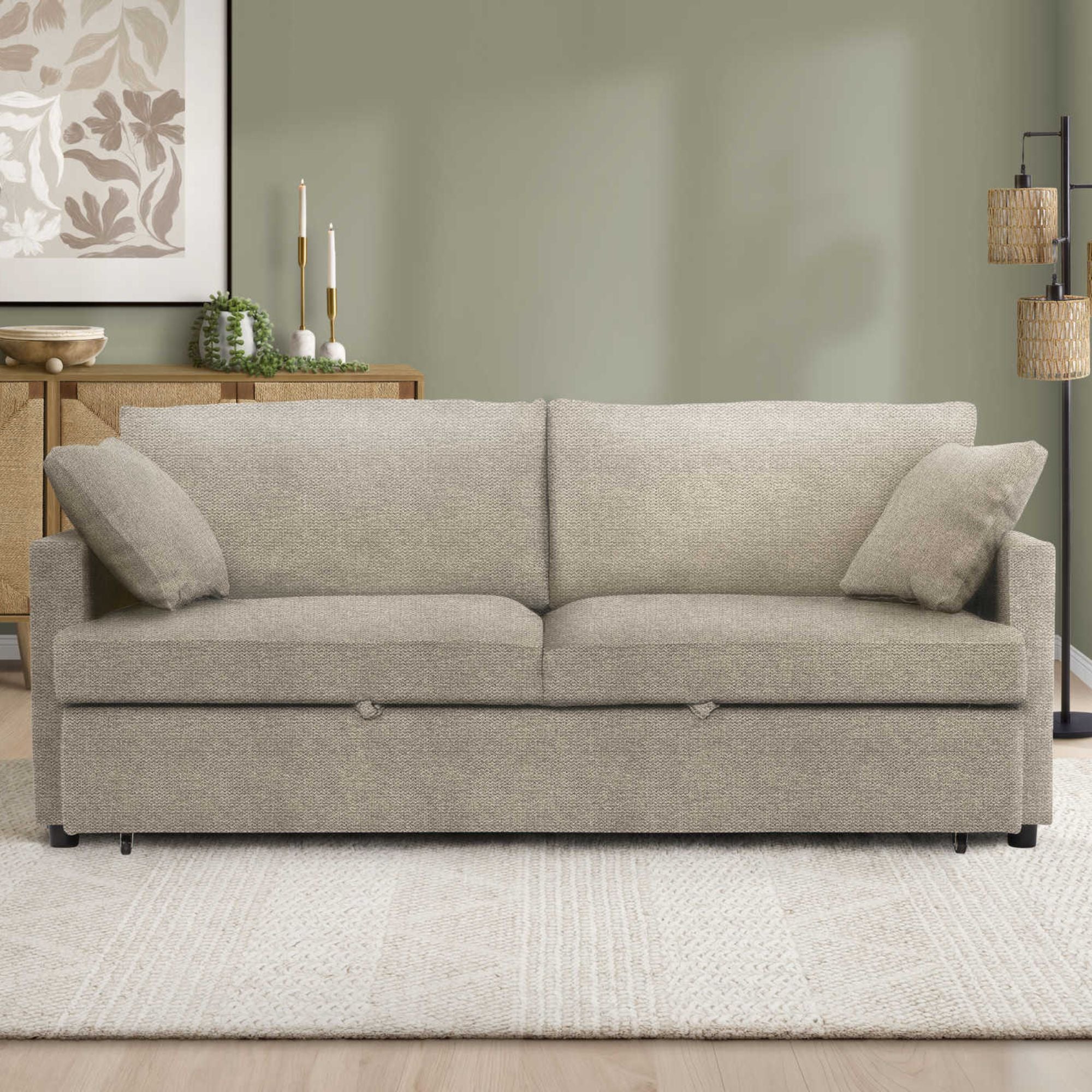Sofa Sleeper Convertible Bed in Light Beige | CastleUp Experience Centre Online Furniture