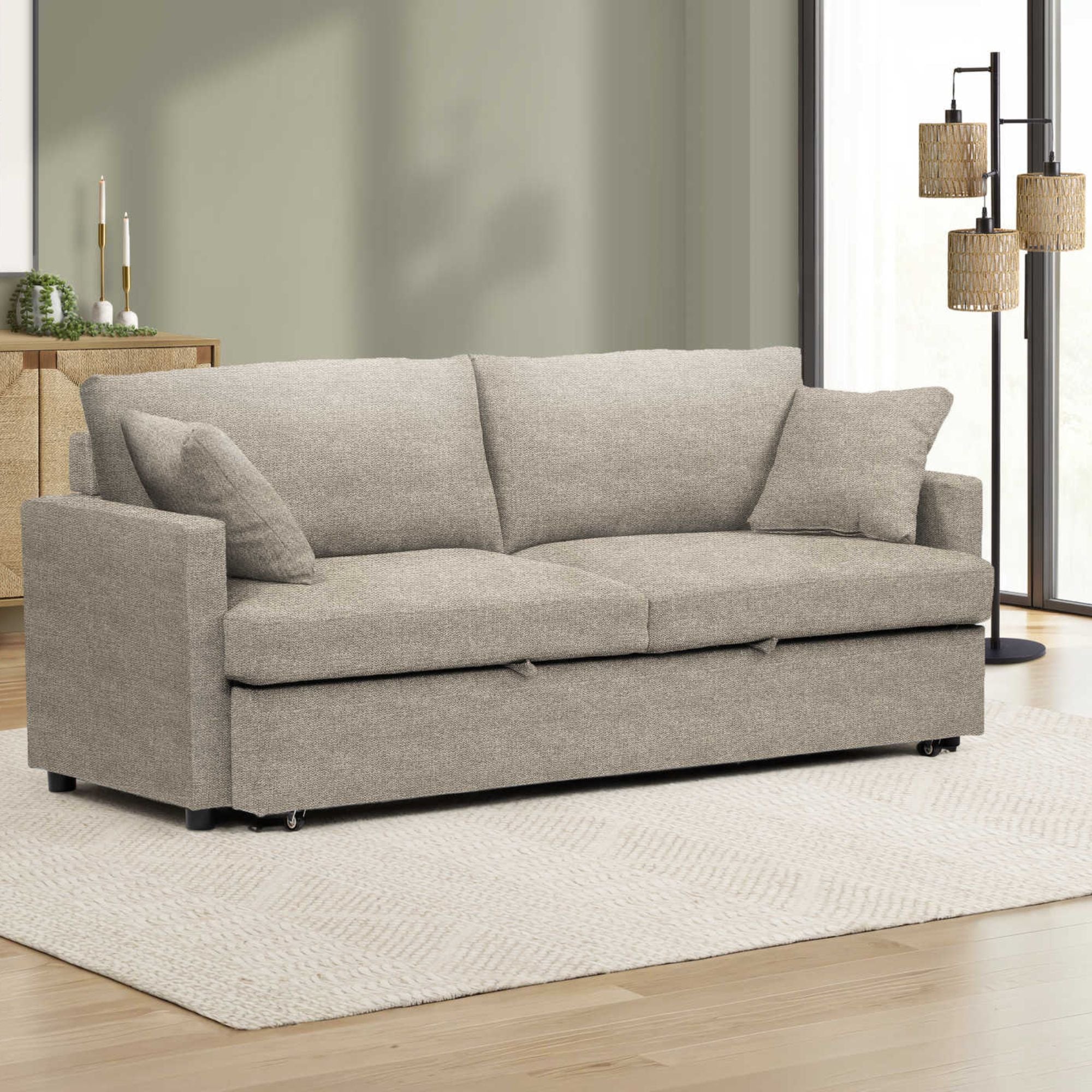 Sofa Sleeper Convertible Bed in Light Beige | CastleUp Experience Centre Online Furniture