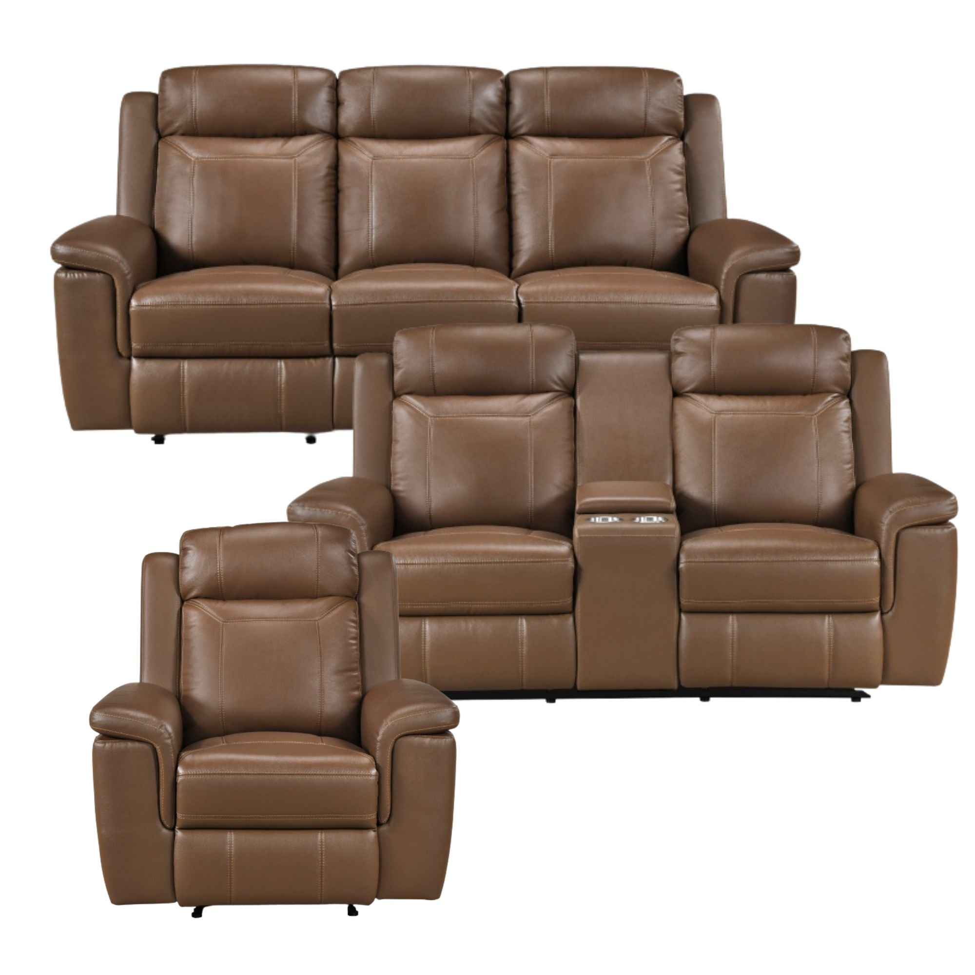 Ensemble de meubles inclinables Lancaster en chenille grise
