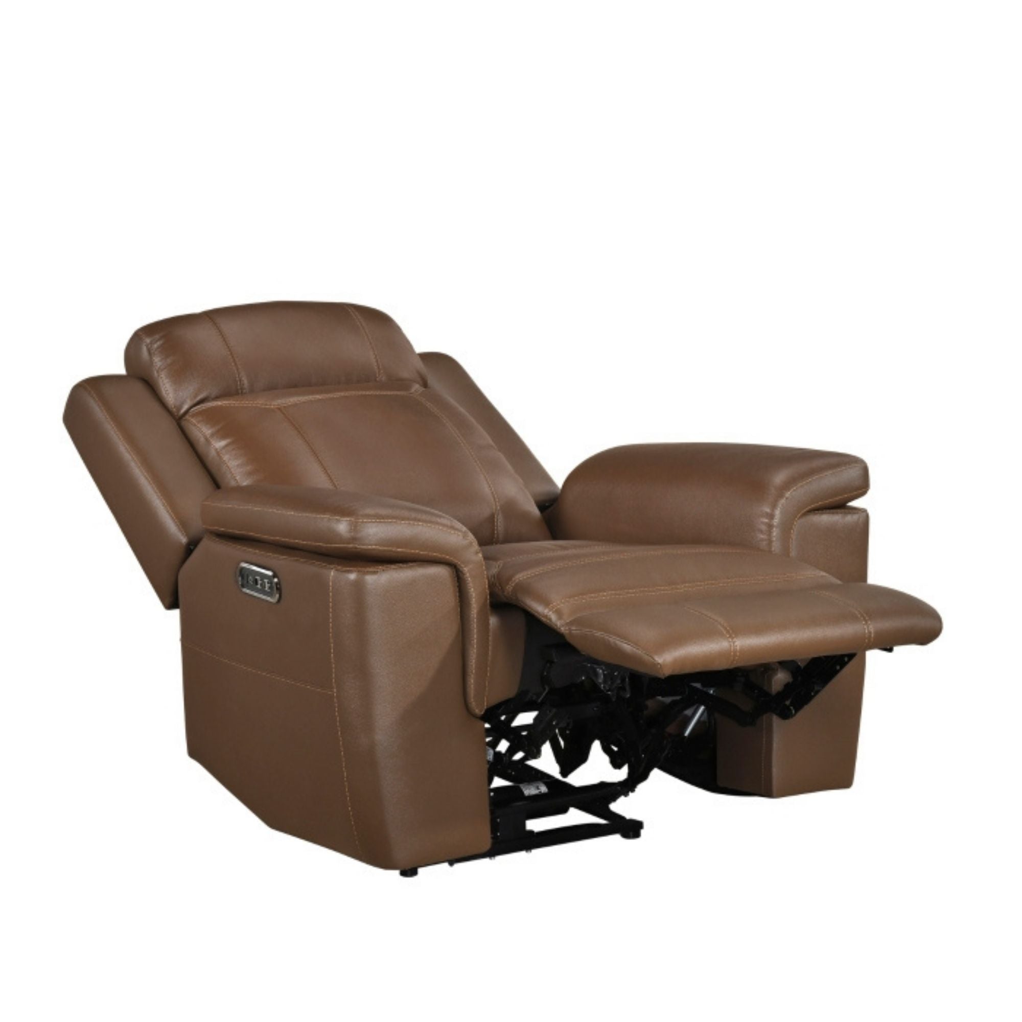 Nest Dual Power Leather Reclining Chair in Toffee Brown