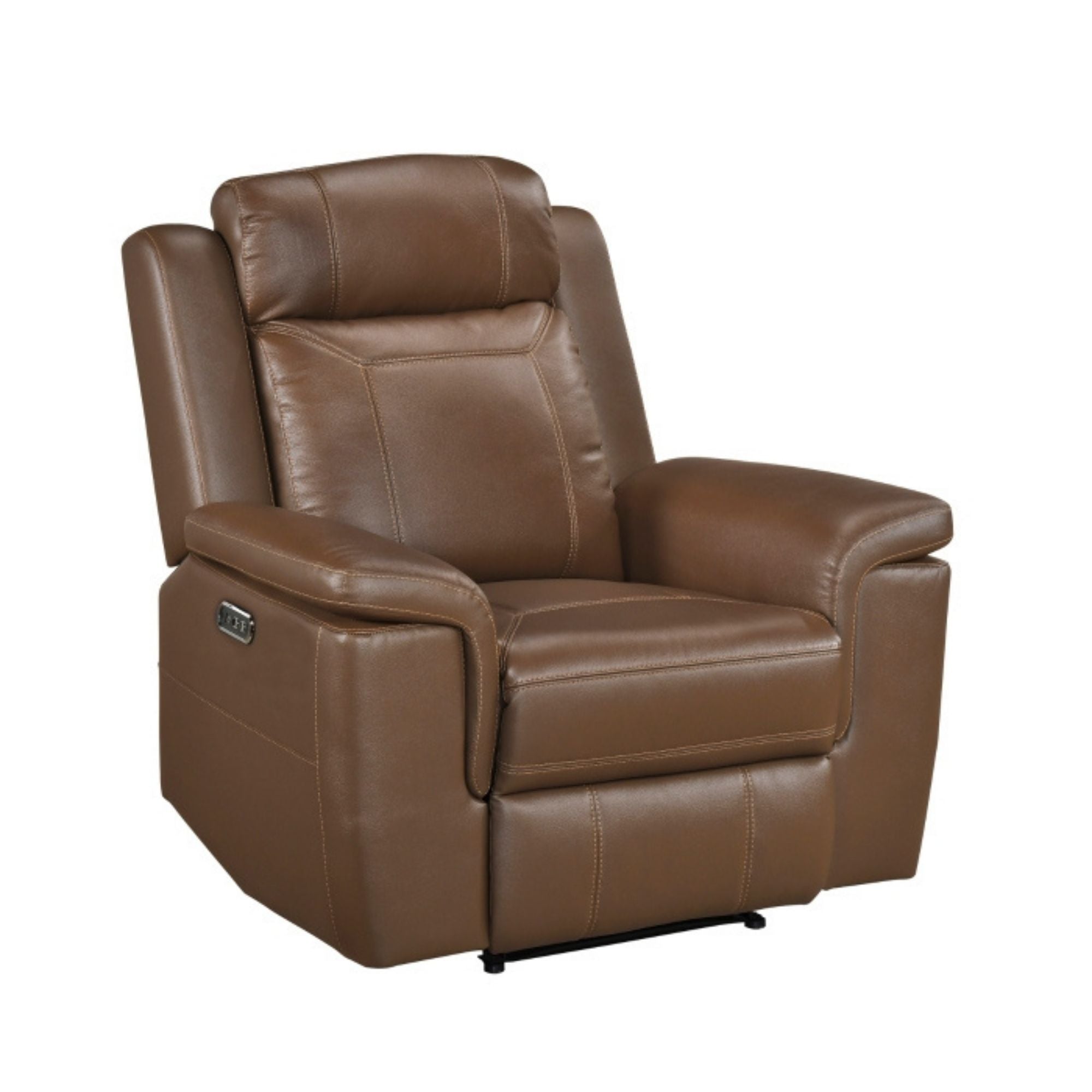 Nest Dual Power Leather Reclining Chair in Toffee Brown