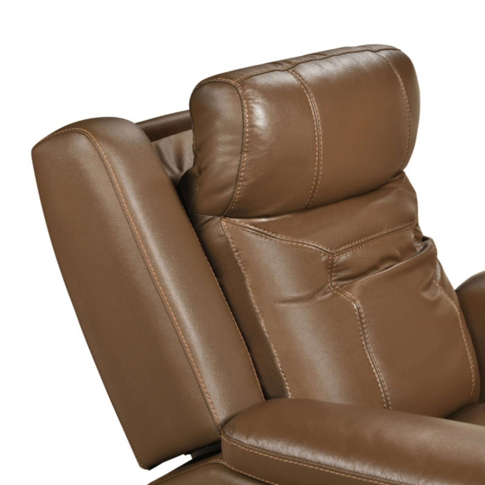 Nest Dual Power Leather Reclining Chair in Toffee Brown