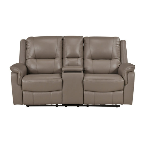 Haven Collection Power Leather Reclining Loveseat in Taupe | CastleUp Experience Centre Online Furniture