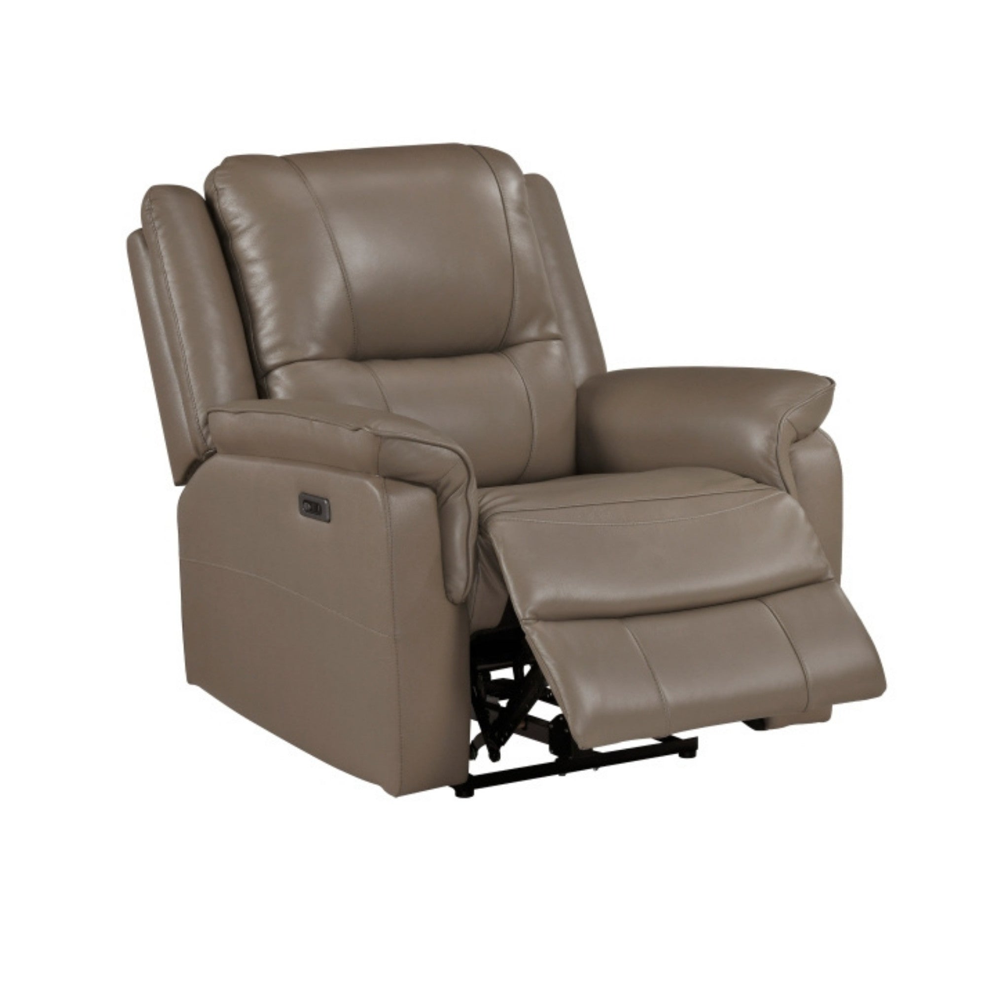 Haven Collection Power Leather Reclining Sofa Set in Taupe