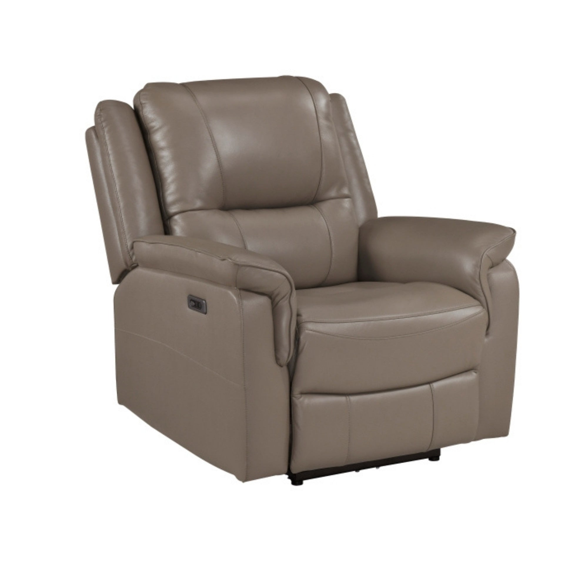Haven Collection Power Leather Reclining Sofa Set in Taupe