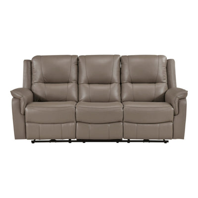 Haven Collection Power Leather Reclining Sofa in Taupe