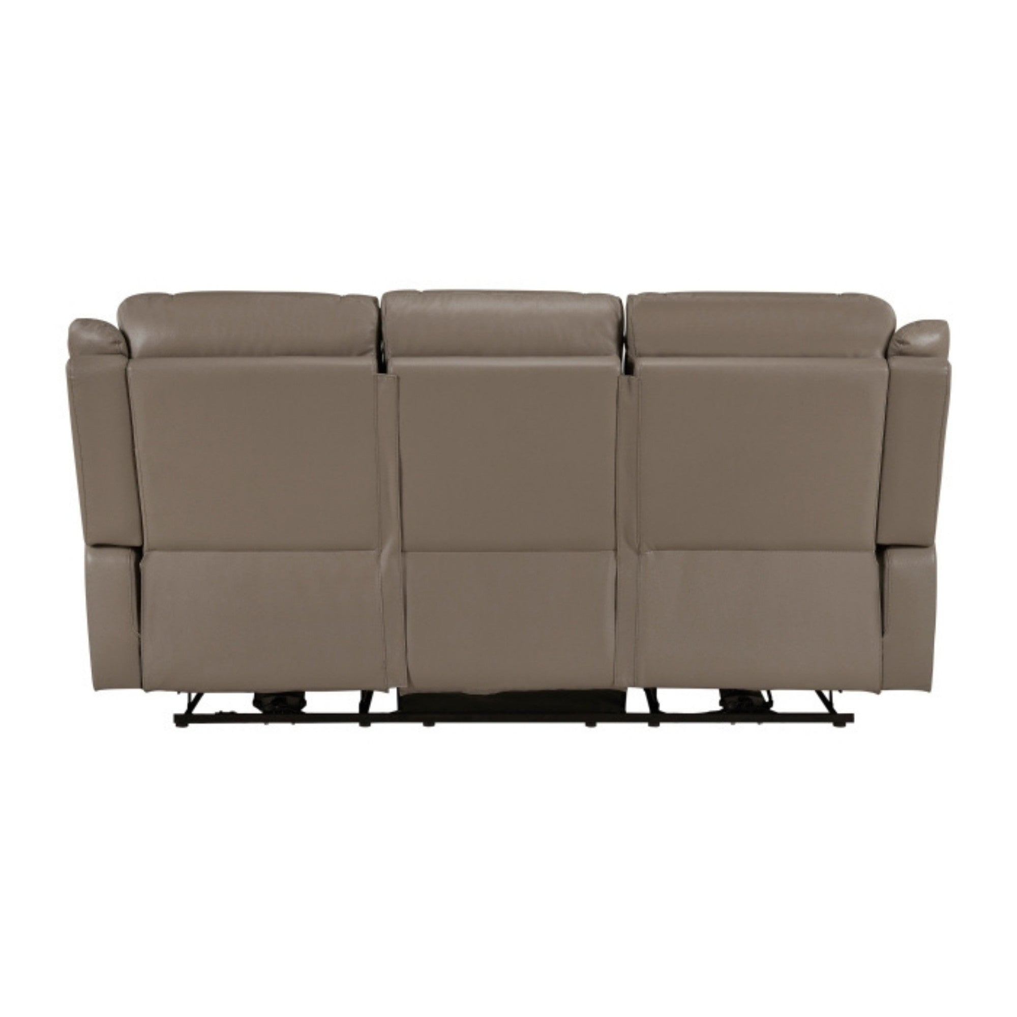 Haven Collection Power Leather Reclining Sofa Set in Taupe