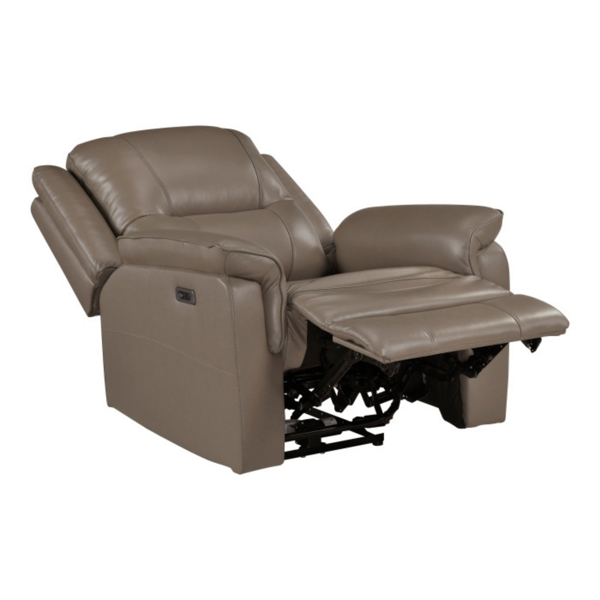 Haven Collection Power Leather Reclining Sofa Set in Taupe