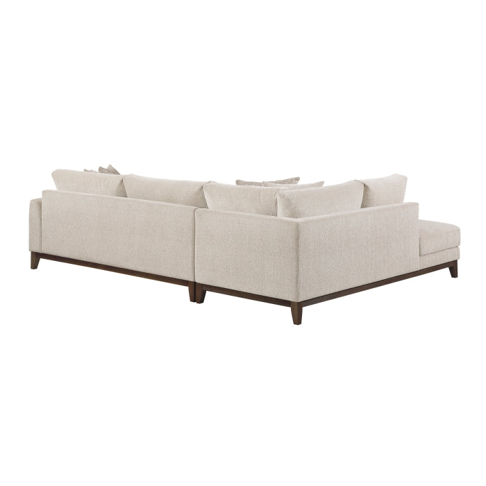 Taupe Chenille 2-Piece L-Shaped Sectional with Chaise