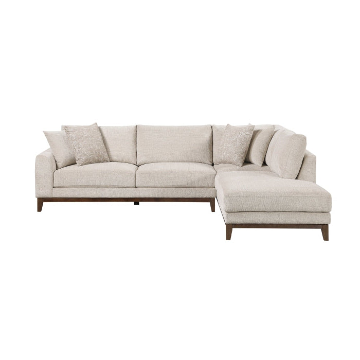 Taupe Chenille 2-Piece L-Shaped Sectional with Chaise